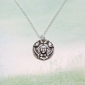Art Nouveau Goddess Coin Charm Silver 925 Necklace